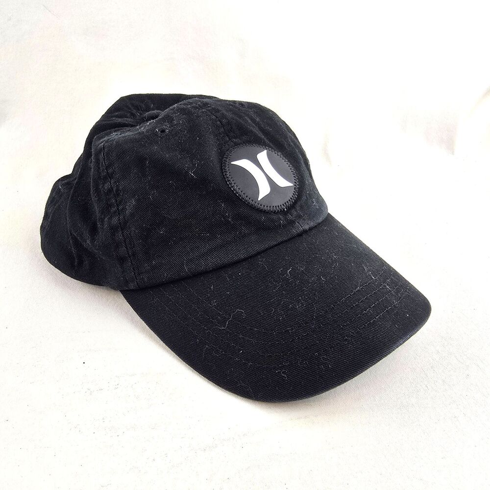 Hurley Hat Youth Black Adjustable Curved Brim Cap Logo Patch Casual Surf Skate